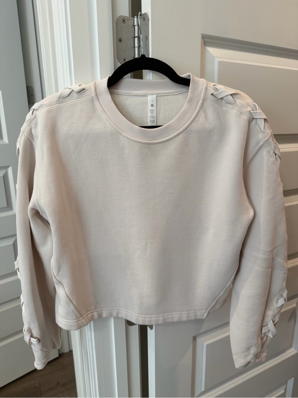 Lululemon Braided Sleeve Cropped Pullover (White Opal)